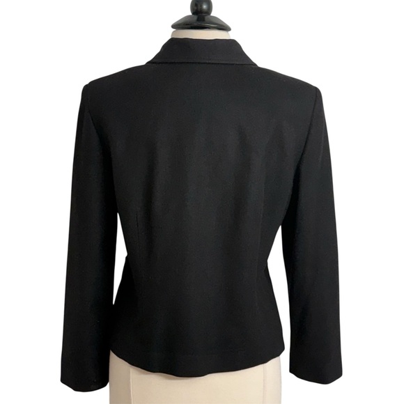 Sag Harbor Petite Women's Long Sleeve, Front Zipper Closure Blazer Jacket, Black - Picture 8 of 8